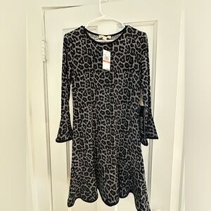 NWT Michael Kor’s size small black and gray leopard dress